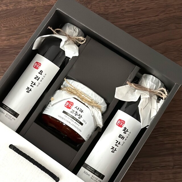 뽀뽀뜨,[프리미엄][국산콩]온기 간장,고추장 선물세트