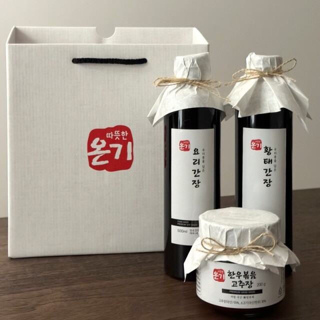 뽀뽀뜨,[프리미엄][국산콩]온기 간장,한우고추장 선물세트